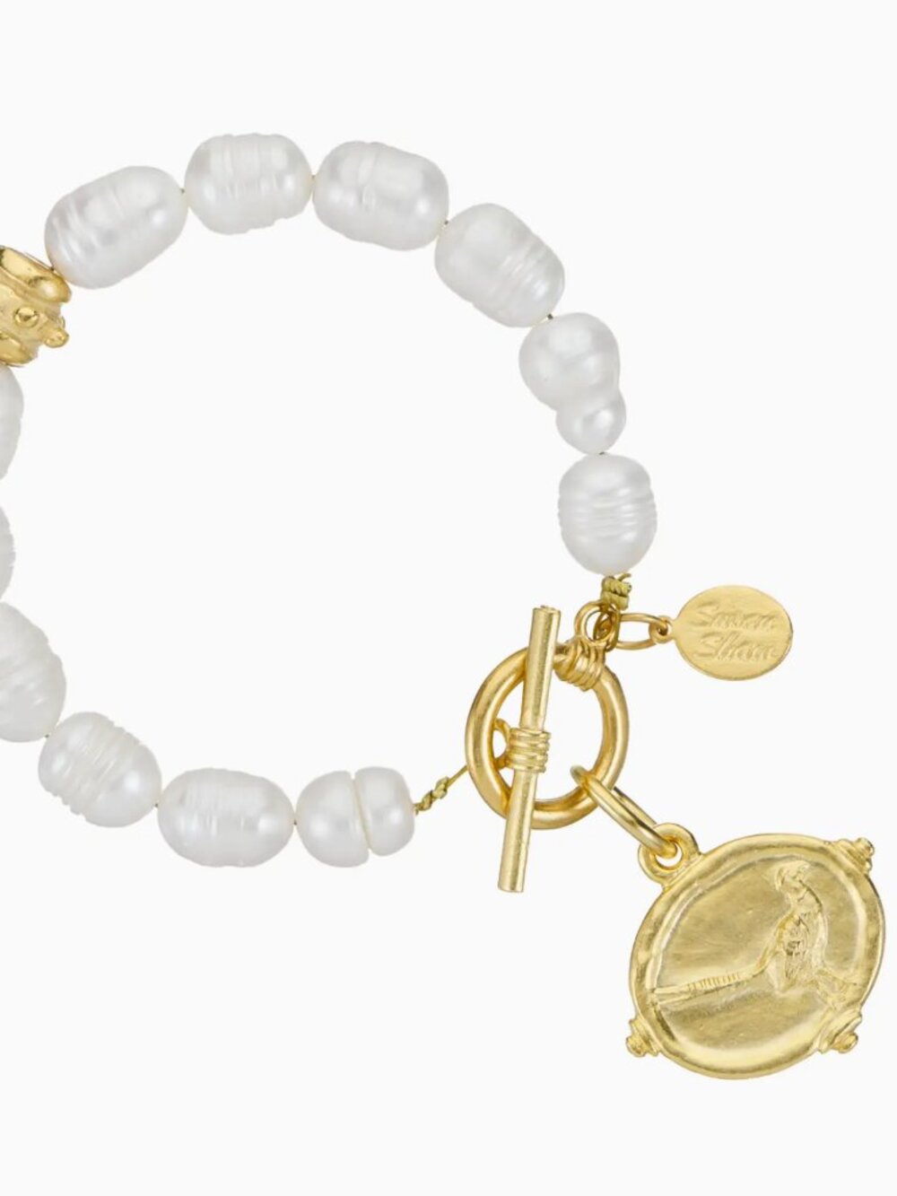 Heritage! Susan Shaw Pheasant Pearl Toggle Bracelet